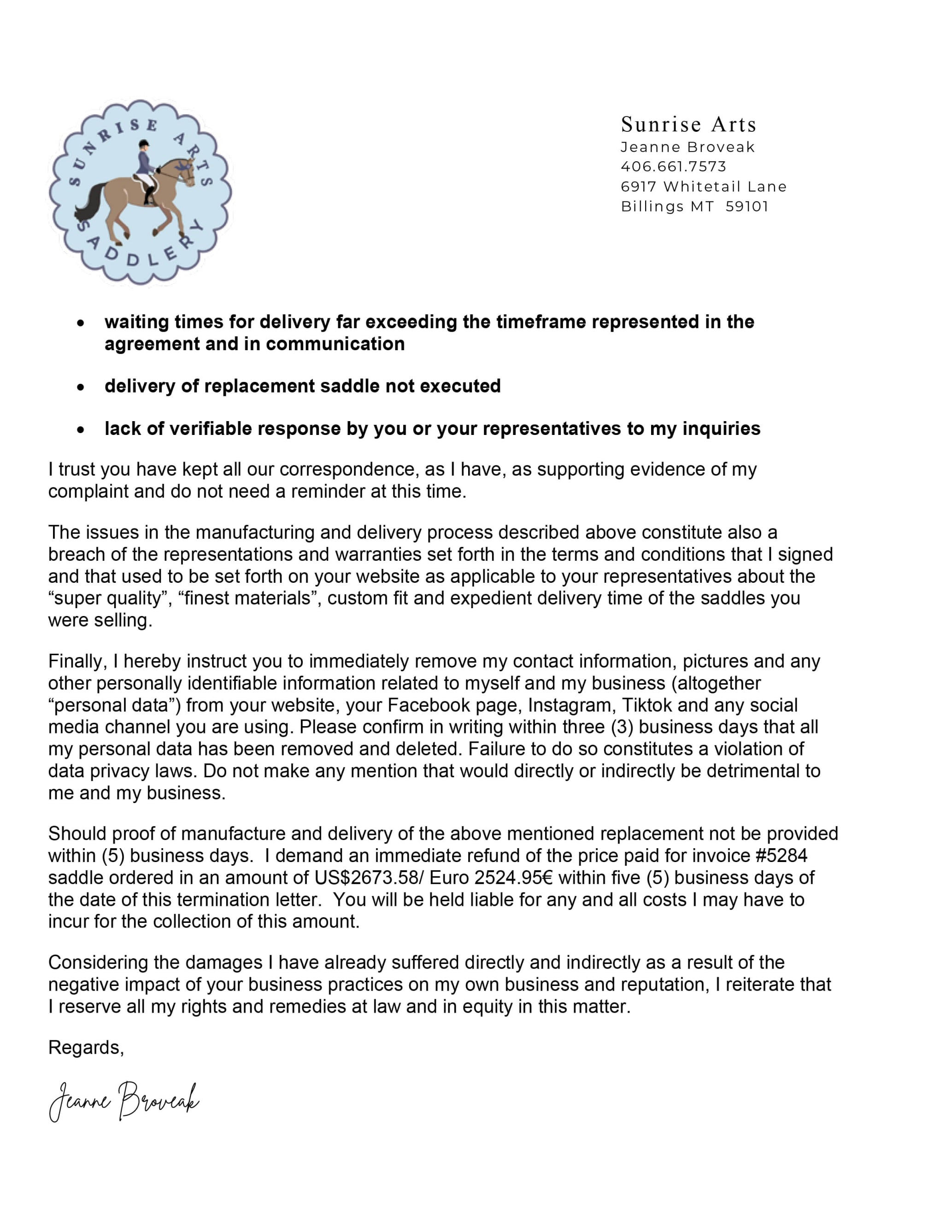 Fluffs Saddlery Notice